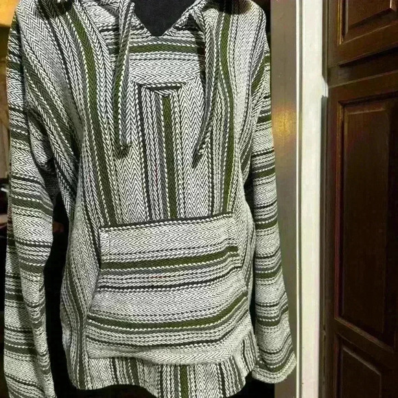 Vintage Original Senor Lopez Mens Pullover Mexico Hoodie Rug Poncho Size S - Picture 8 of 9